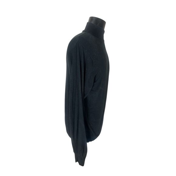 Jos A Bank Black Silk Mock Neck Sweater Beatnik Beatles Sz XL - Picture 6 of 7